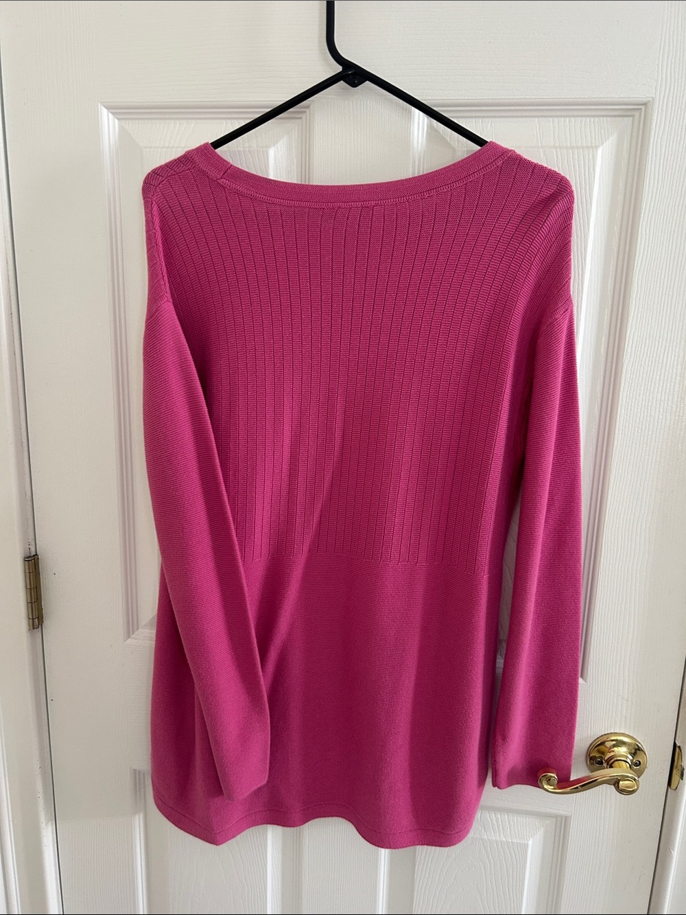 Talbots Raspberry Pink Ribbed Topper Sweater - Picture 3 of 3